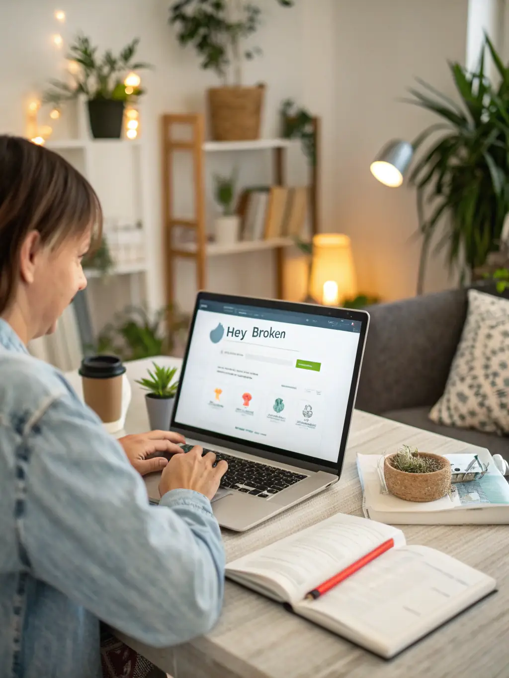 An image of a customer using a computer or mobile device to access their energy account online with support staff nearby, in a brightly lit office.